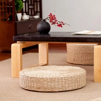 Hot Cushion Natural Straw Round Pouf Tatami Cushion 3