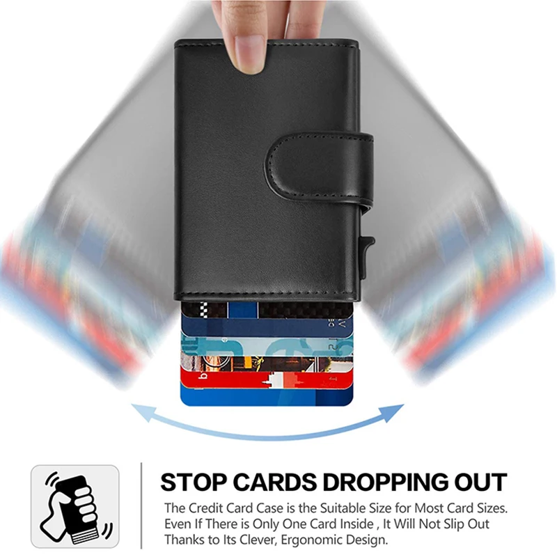 Rfid Credit Card Holder Wallets Men Black Magic Trifold Leather Slim Mini Wallet Small Money Bag Male Purses Carteira Masculina 4