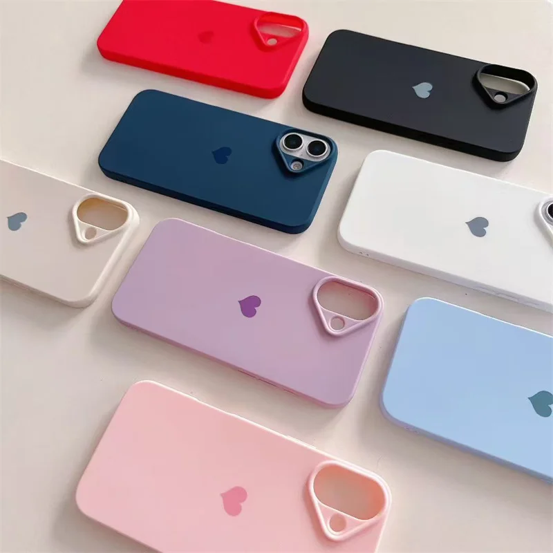 Candy Color Love Heart Silicone Soft TPU Phone Case - Vibrant & Stylish Back Cover