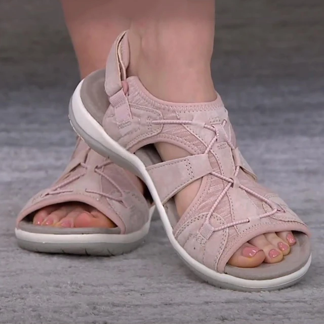 Sandales d'Été Solides Ajourées Décontractées pour Femme, Chaussures de Plage, d'Extérieur, à la Mode, avec Cordon de Serrage Réglable, Streetwear 1