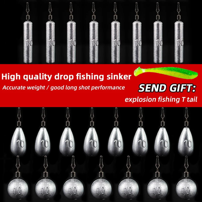 10pcsFishingSinkerDropShotRodsPlumbWaterLureCarpToolsWeight