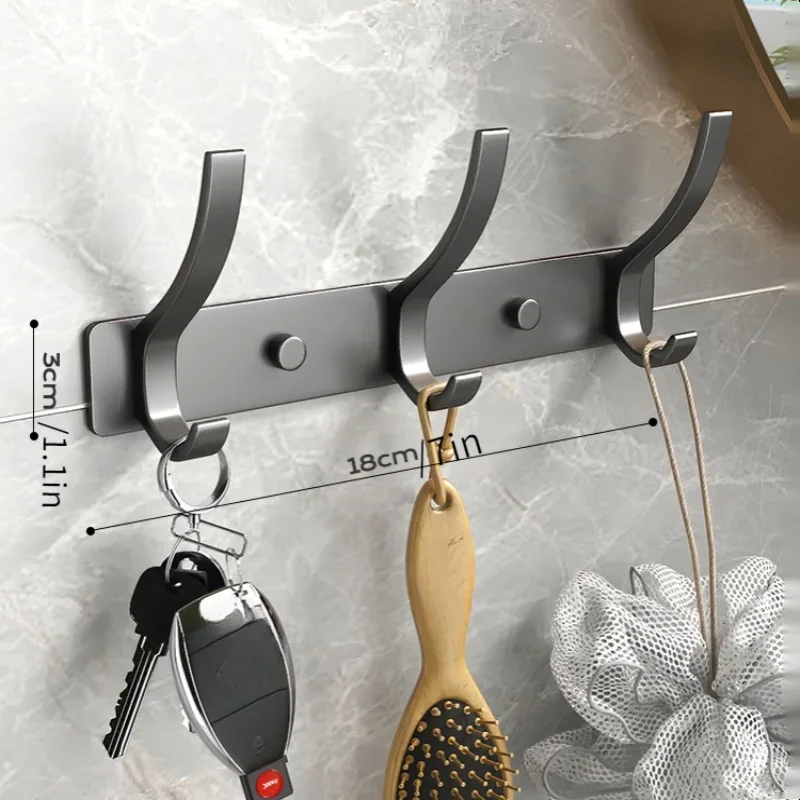 Iron Coat Rack Wall Mount Thickened Space Aluminum Clothe Hook Bathroom Sticky Hook Towel Clothe Wall Hanger Towel Rack self adhesive hooks,wall hanging hook,adhesive hooks