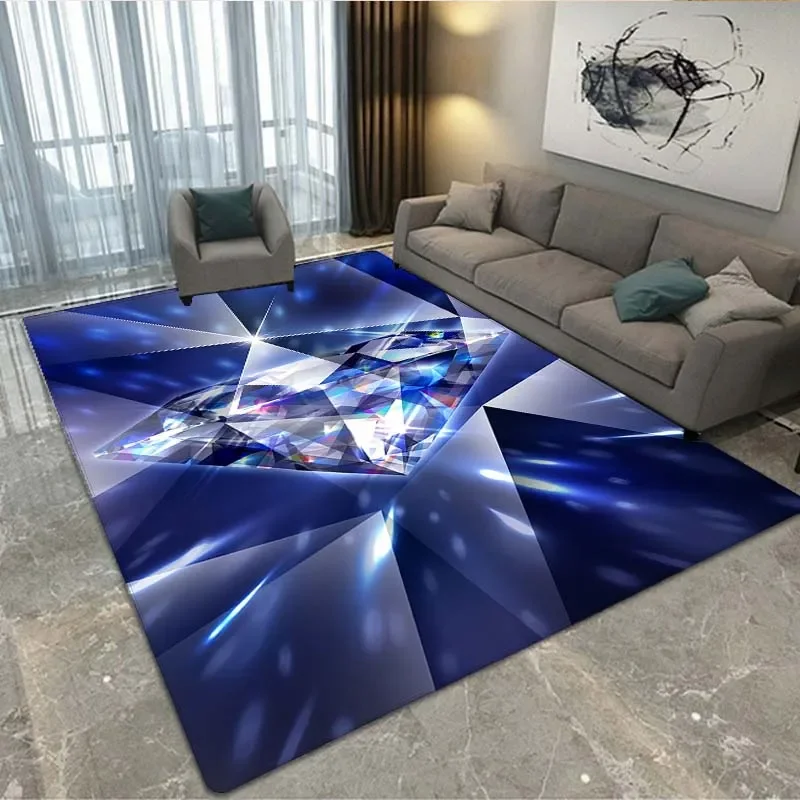 

Art Diamond Print Carpet Living Room Bedroom Decoration Bathroom Entrance Kitchen Anti-Slip Carpet Yoga Door Mat Home Decoration