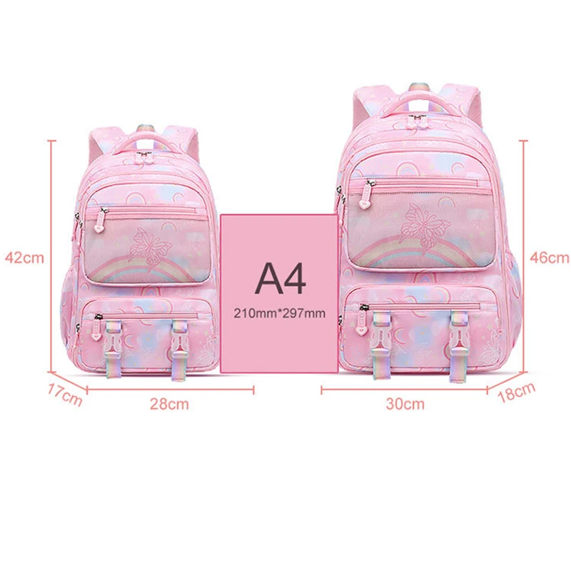 Kid Backpack for Girl Rainbow Butterfly Children Bookbag School Bag Primary School Backpack for Traveling Waterproof Mochilas 6