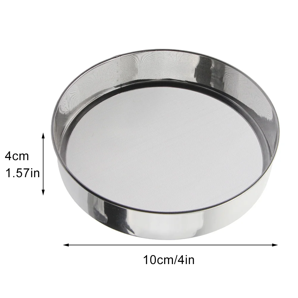 

Flour Sieve Flour Sifter Cooking Dining Gadgets Household Instrument Kitchen Mesh Round Silver Stainless Steel