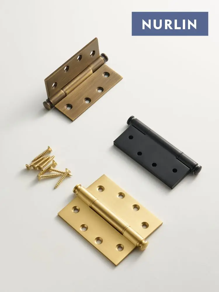 Nurlin Solid Brass Door Gate Hinges Matte Brass Antique Black Single Piece Price