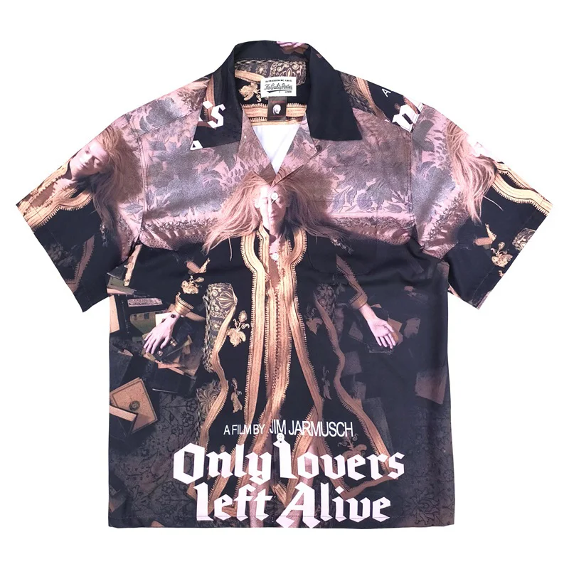 

New Character Printing WACKO MARIA Hawaii Beach Shirts Men Woman Summer 1:1 High Quality Casual Loose Top Tees