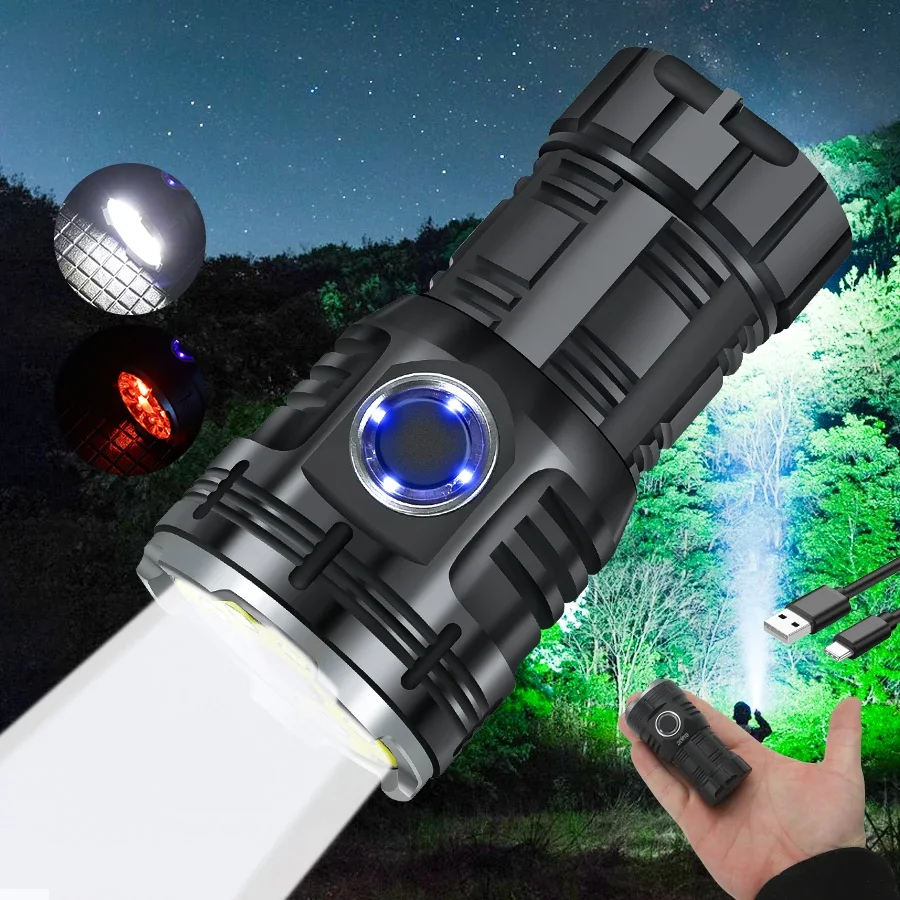 

Мини-фонарик высокой мощности 8XPGflashlight, супер яркий, с дистанционным управлением, с длительным сроком службы, портативный фонарик с магнитным присосом, водонепроницаемый, экстренный фонарик