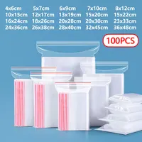 100Pcs/lot Small ZipLock Plastic Bags Transparent Bag Reclosable Vacuum Storage Bag Clear Bags Zipper Food Storage zip Bags ﻿ 1
