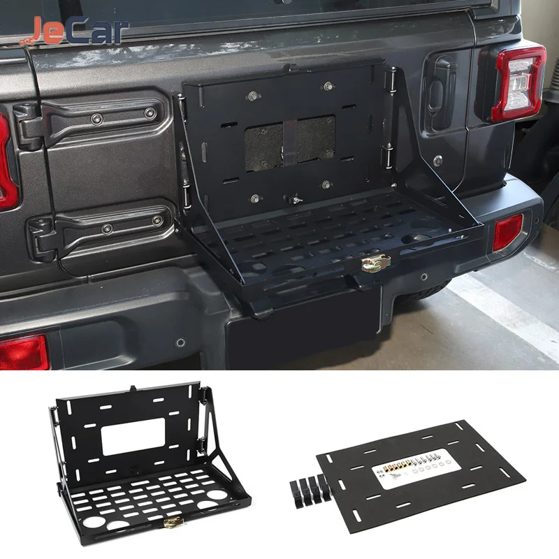 Foldable Rear Door Tailgate Table Rear Cargo Shelf Rear Storage Rack for 2018-2019 Jeep Wrangler JL 2/4 Door Accessories 