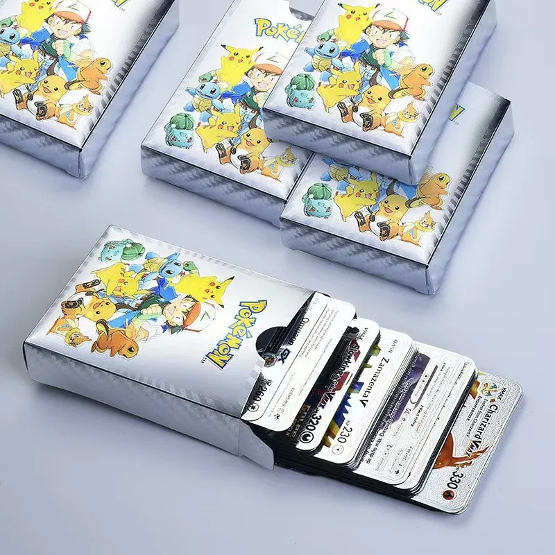 

11-55pcs Pokemon Cards Gold Silver Vmax GX Card Charizard Pikachu Rare Collection Battle Trainer Card Box Child Toys Christmas