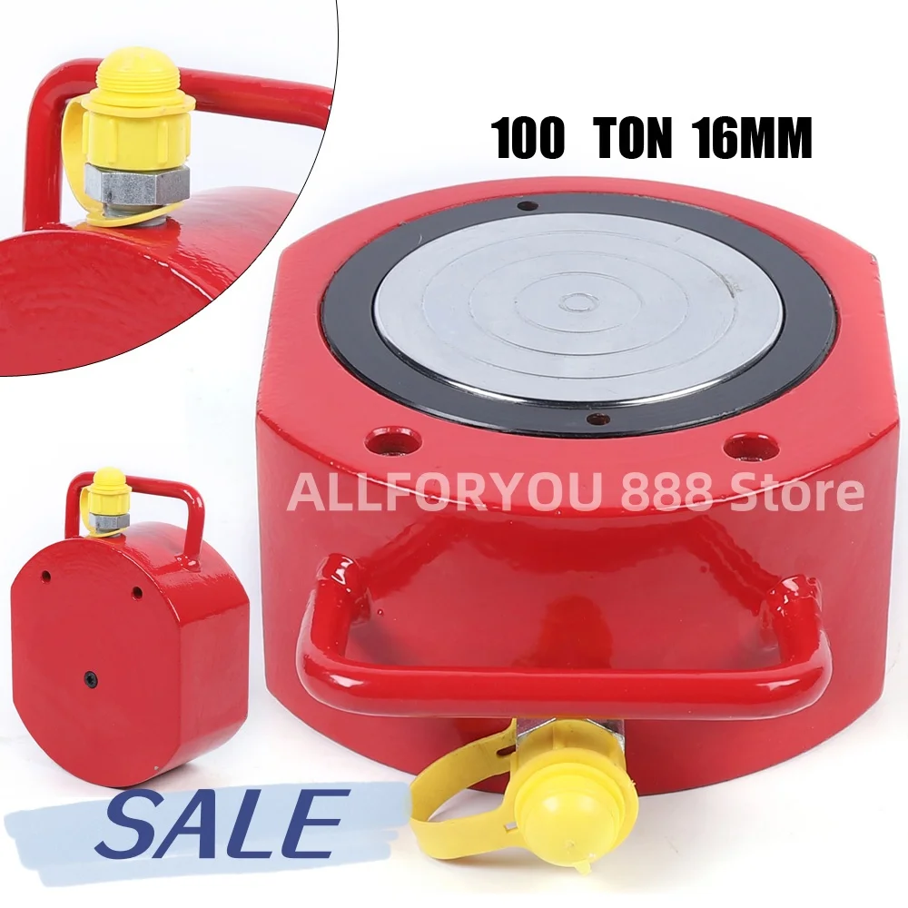 100 Tons 16mm Stroke Single Acting Hydraulic Cylinder Low Profile Flat Jack Ram Compression Area 56.7cm² 100t single acting load return lock nut hydraulic cylinder jack cll 1008