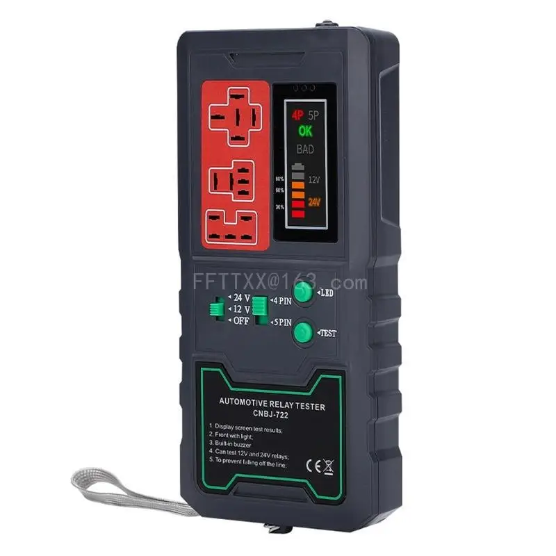 12V 24V Battery Tester Relay Analyzer Alternator Checker Vehicle Cranking Charging System Diagnostic Tool for Motorcycle circuit tester auto diagnostic scanner