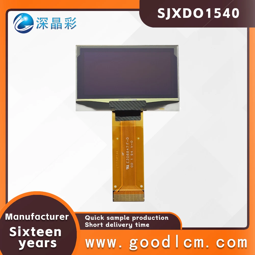 제조업체 직렬 병렬 포트 1.54 인치 OLED 스크린 SJXD12864-15, 낮은 에너지 소비, 전체 보기 도트 매트릭스 스크린 SSD1309ZC