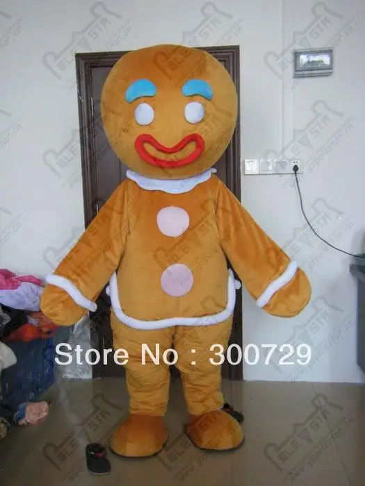 

New Adult Hot Sale Foam Gingerbread Man Fancy Cartoon Mascot Costume Plush Christmas Fancy Dress Halloween Mascot Costume