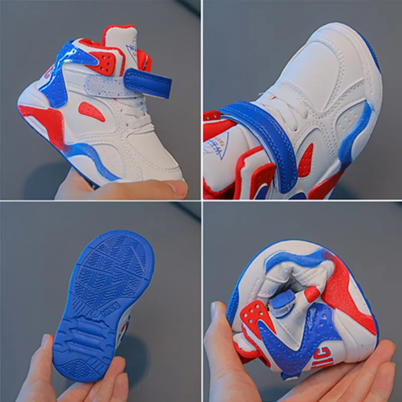 Kids Fashion High-top Sneakers for Boys Girls Shoes Breathable Sports Running Shoes Lightweight Children Casual Walking