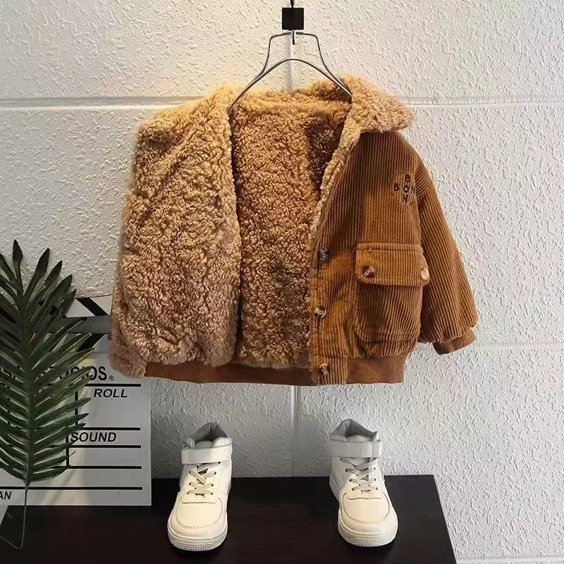 Children's Parkas Boys Winter Warm Coats Teen Fashion Jackets Thicken Kids Winter Outdoor Coat Baby Parka New