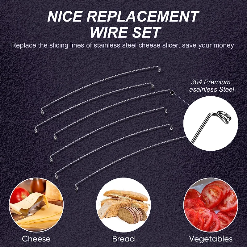 Cheese Slicer 5-100Pcs 304 Stainless Steel Wire for Block Cheeses