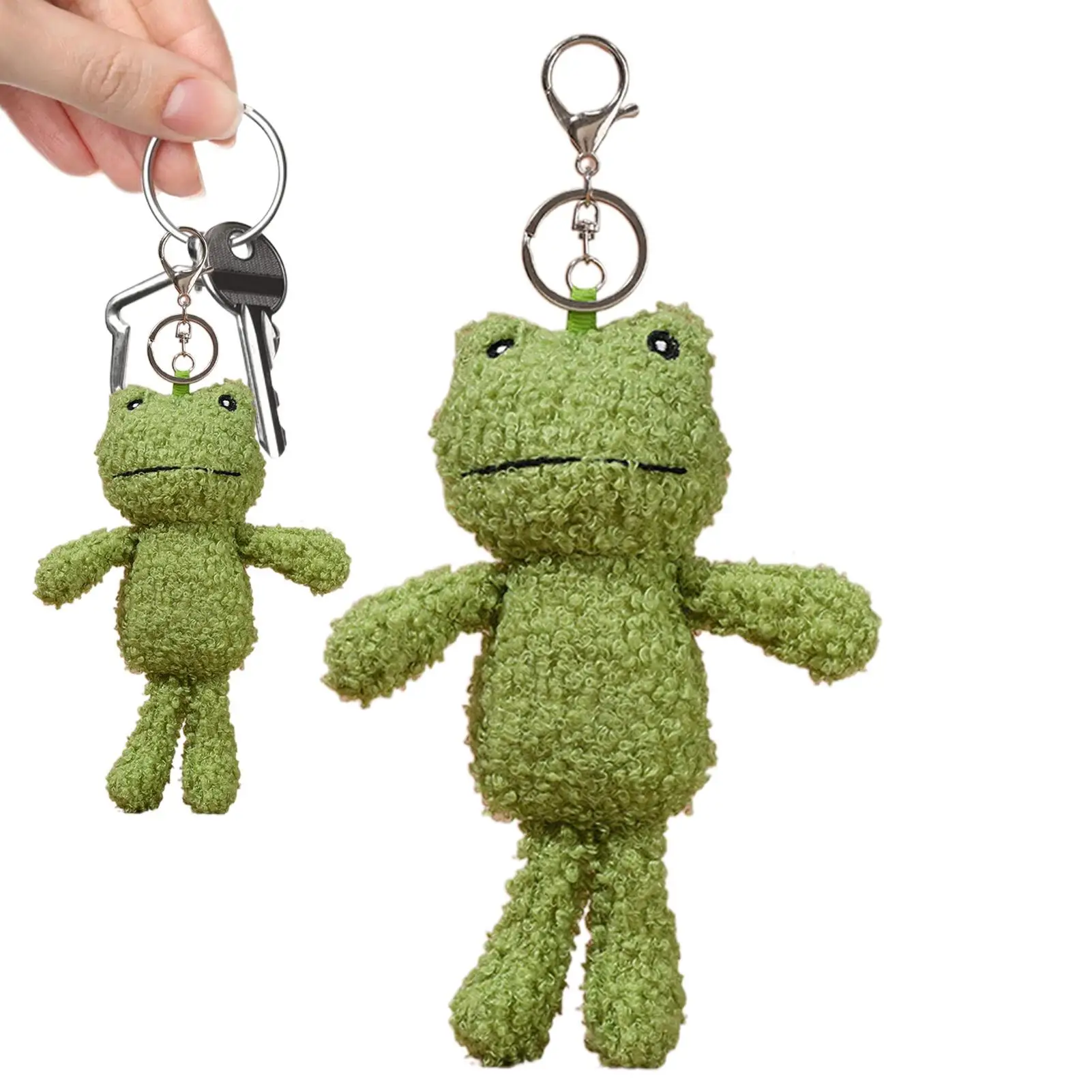Frog Bag Charm Lovely Bag Pendant Plush Frog Keychain For New Year Students Kids Goodie Bag Fillers Christmas Valentine's Day