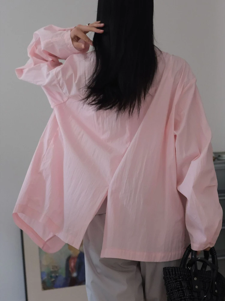 [LANMREM] Fashion Sunscreen Loose Blazers For Women Single Breasted Office Lady Jackets Minimalism Coats 2024 Summer New 26D9122