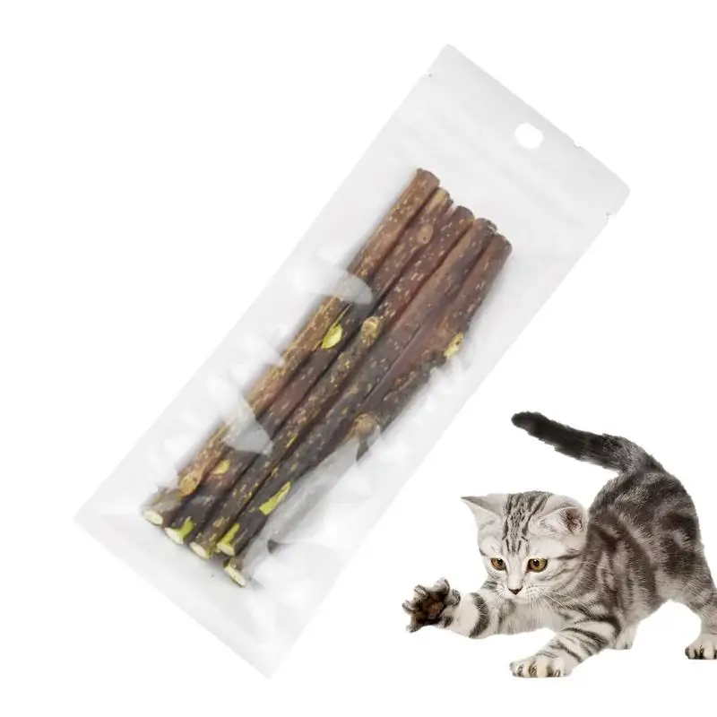

5Pcs Natural Cat Catnip Teeth Molar Stick Pet Cat Snacks Cleaning Teeth Tools Cat Treat Toys Increase Appetite