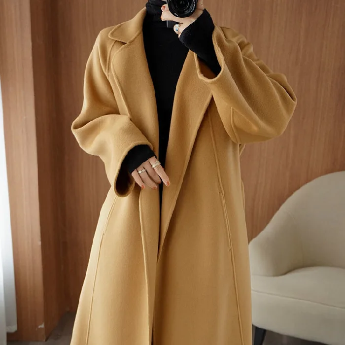 

Coat Women's Long Knee Loose 2023 Autumn/Winter New High End Cardigan Coat Women