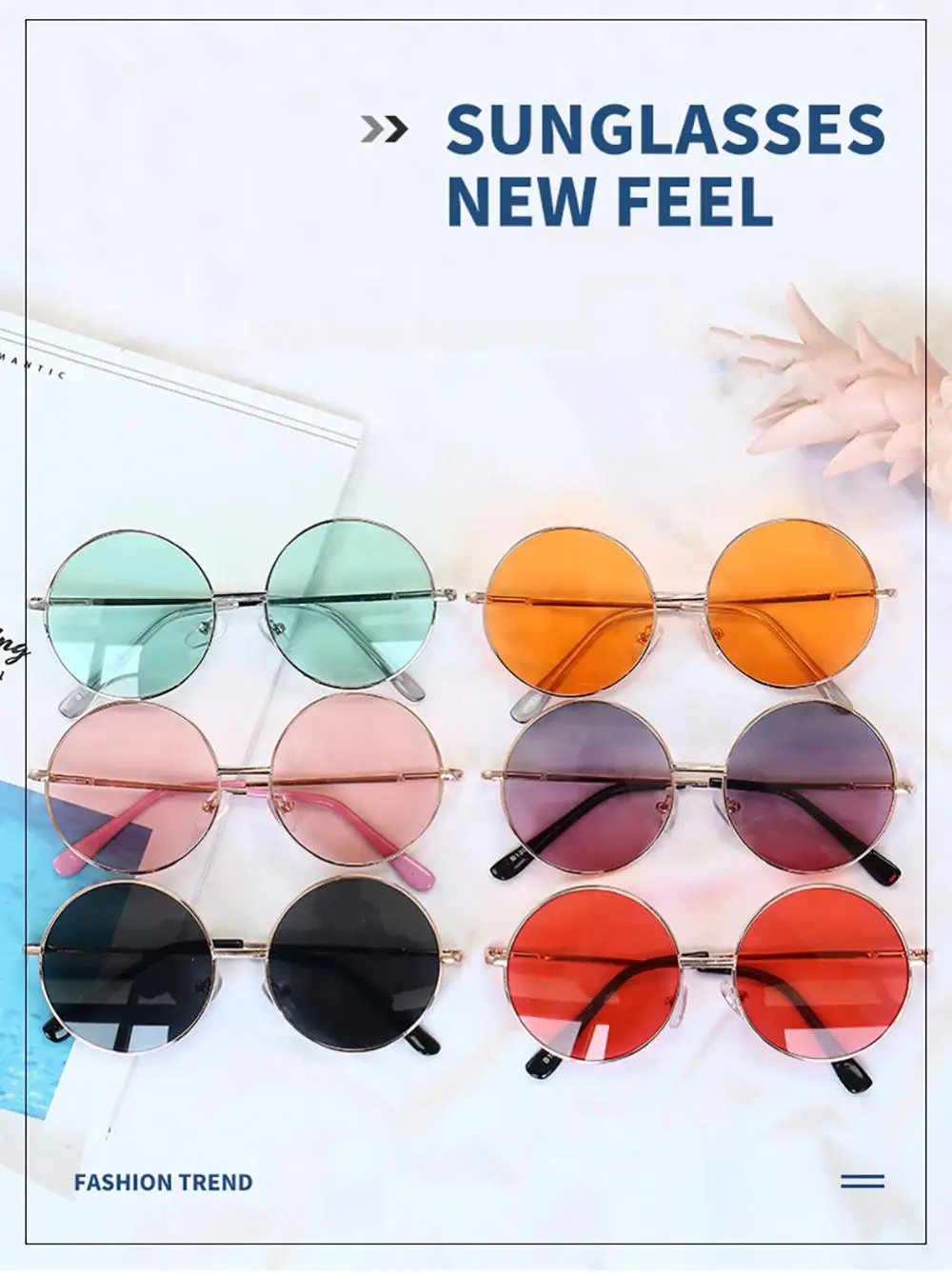 Tanio Nowe Retro okulary przeciwsłoneczne dla dzieci okulary z okrągłą