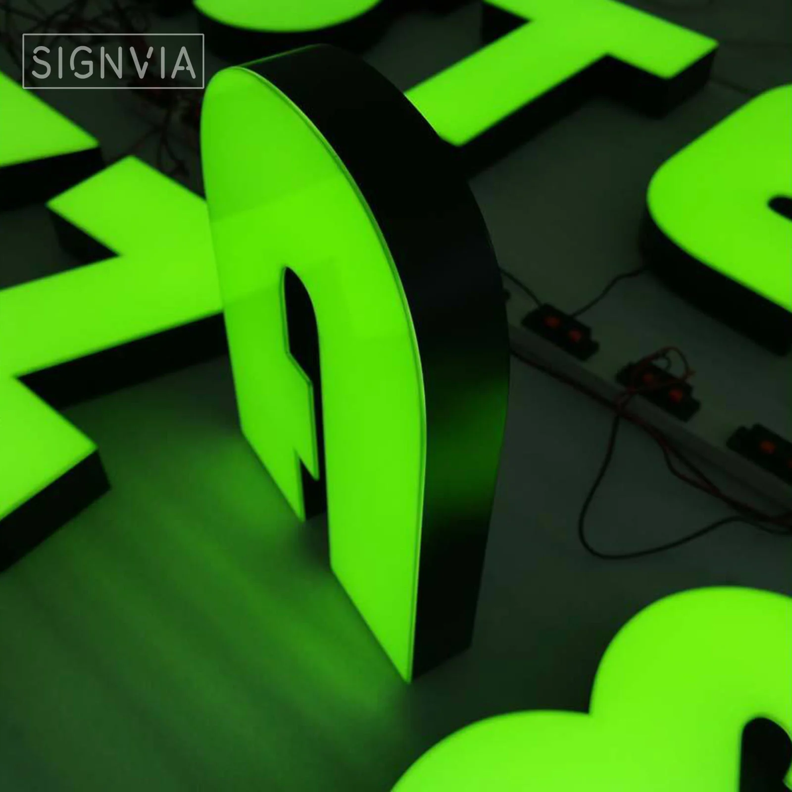 

3D Light Word Gum Modern Indoor And Outdoor Waterproof Metal Mini LED Custom Logo Advertising Shop Card