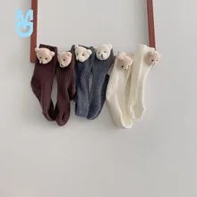 

New 3 Pairs Baby Boys Winter Socks Cute Cartoon Bear Kids Spring Autumn Cotton Breathable Keep Warm Floor Anti-skid Girls Socks