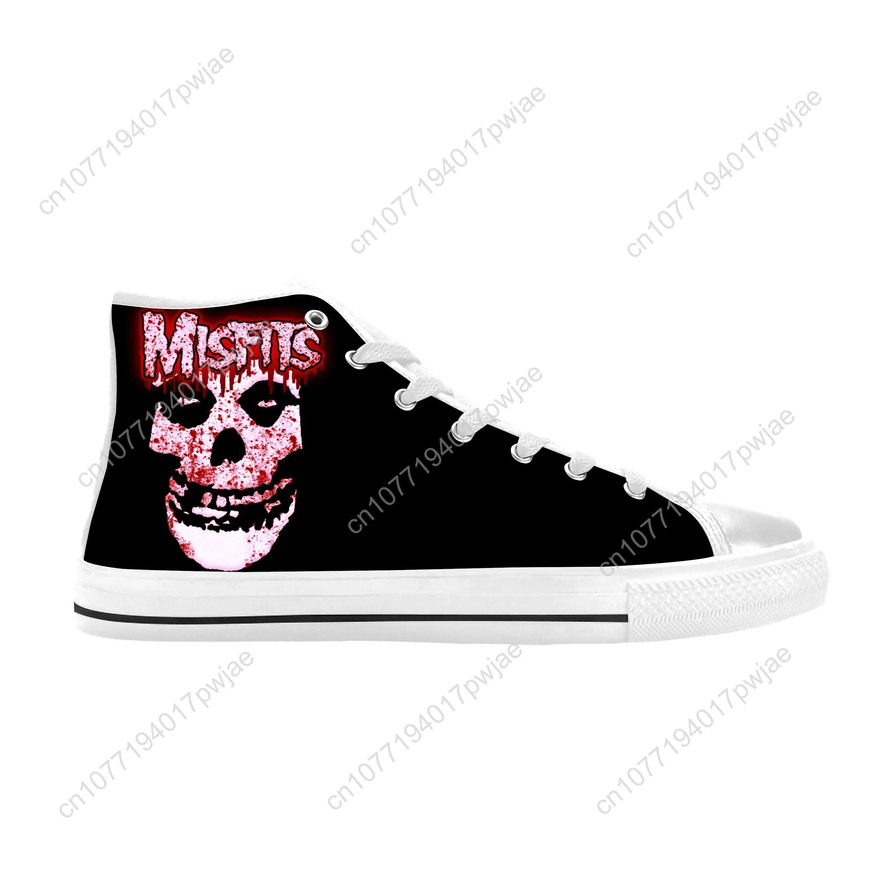 Hot Misfits Skull Skeleton Horror Rock Band Music Casual Cloth Shoes High Top Comfortable Breathable 3D Print Men Women Sneakers
