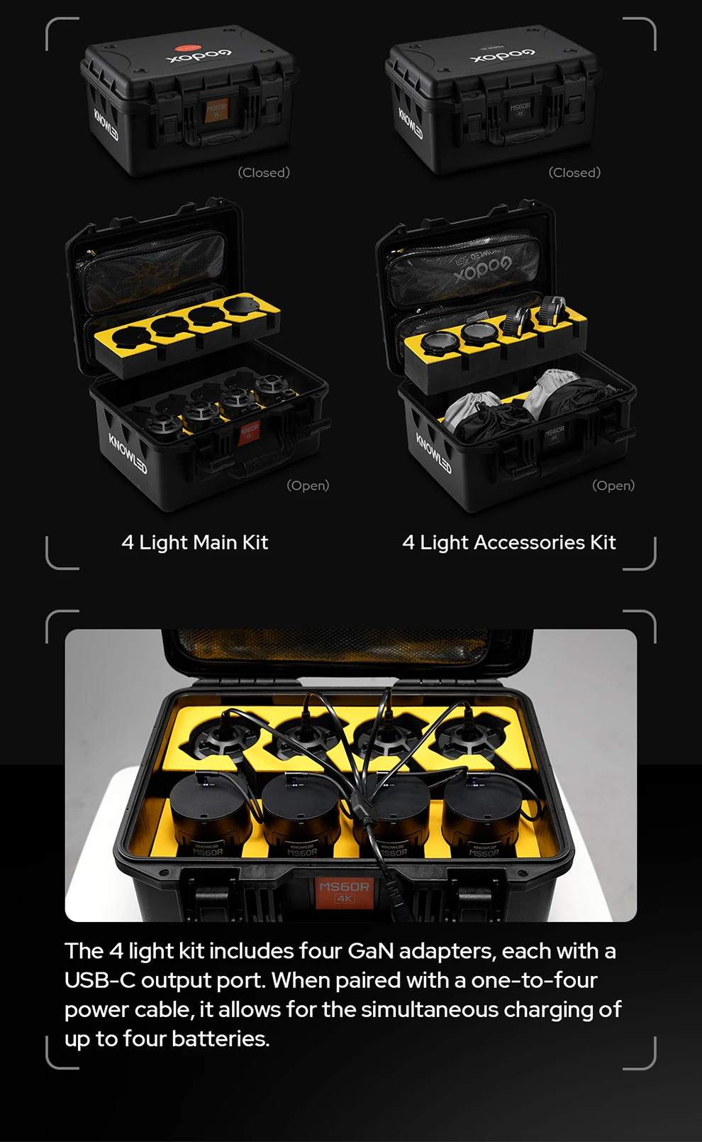 Godox RS60Bi RS60R Studio Light 60w RGB Bi-color Full-color LED Video Fill Light
