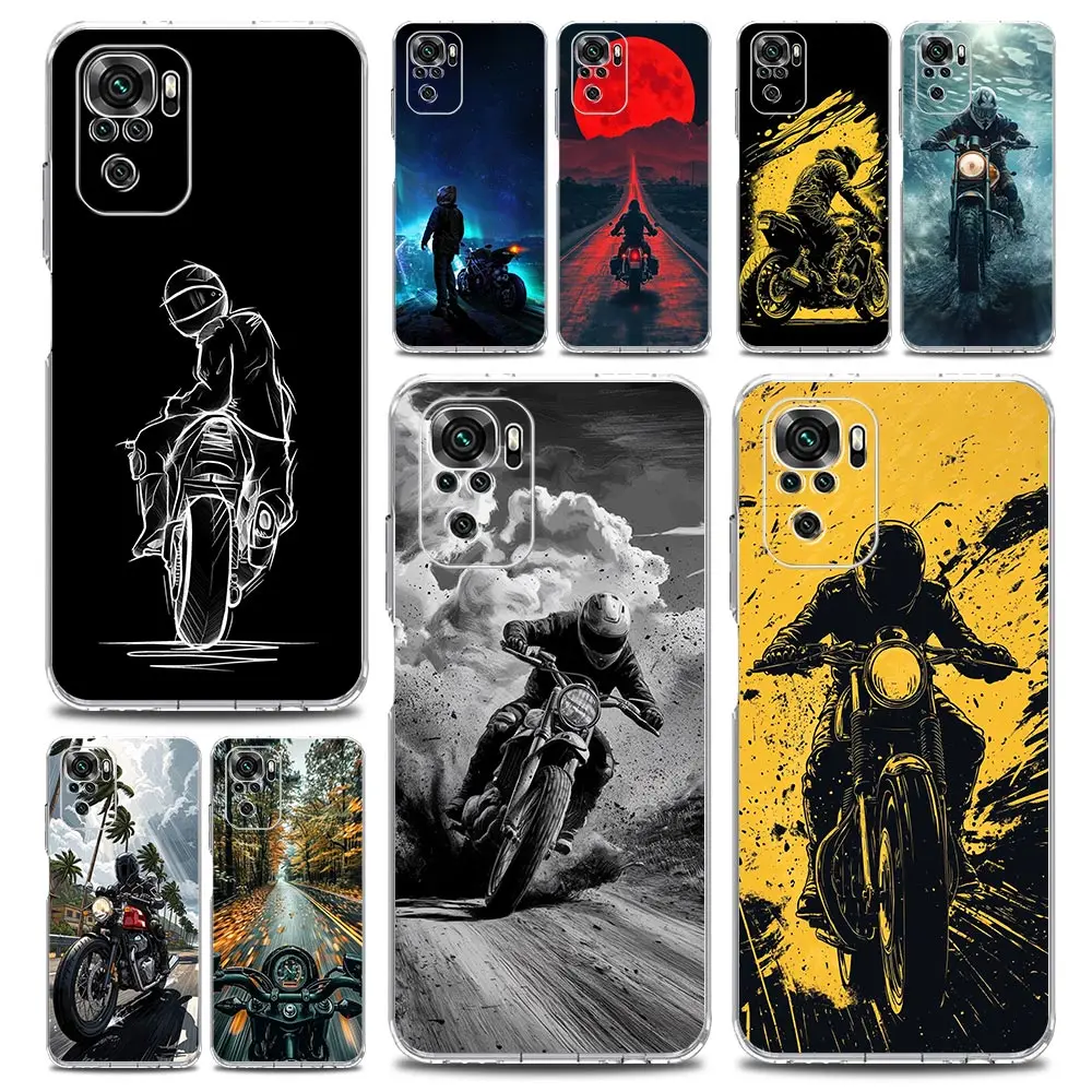 Clear Soft TPU Motorcycle Design Phone Case
