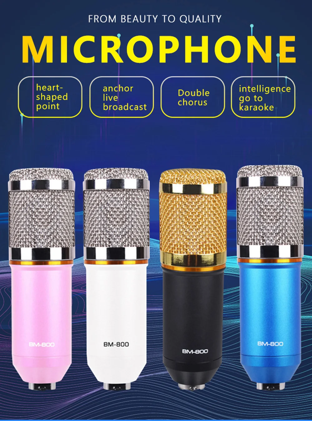 Generic BM800 Condenser Microphone Professional BM 800 Microphone For