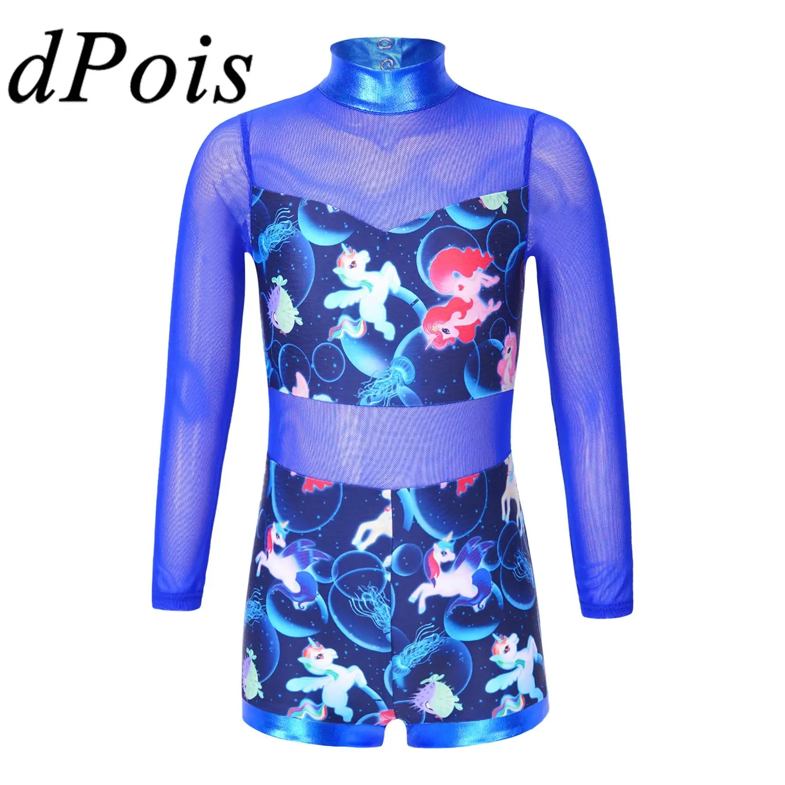 

Children Long Sleeves Mesh Gymnastics Leotard for Girls Teens Dance Ballet Unitard Athletic Jumpsuit Figure Skating Bodysuit