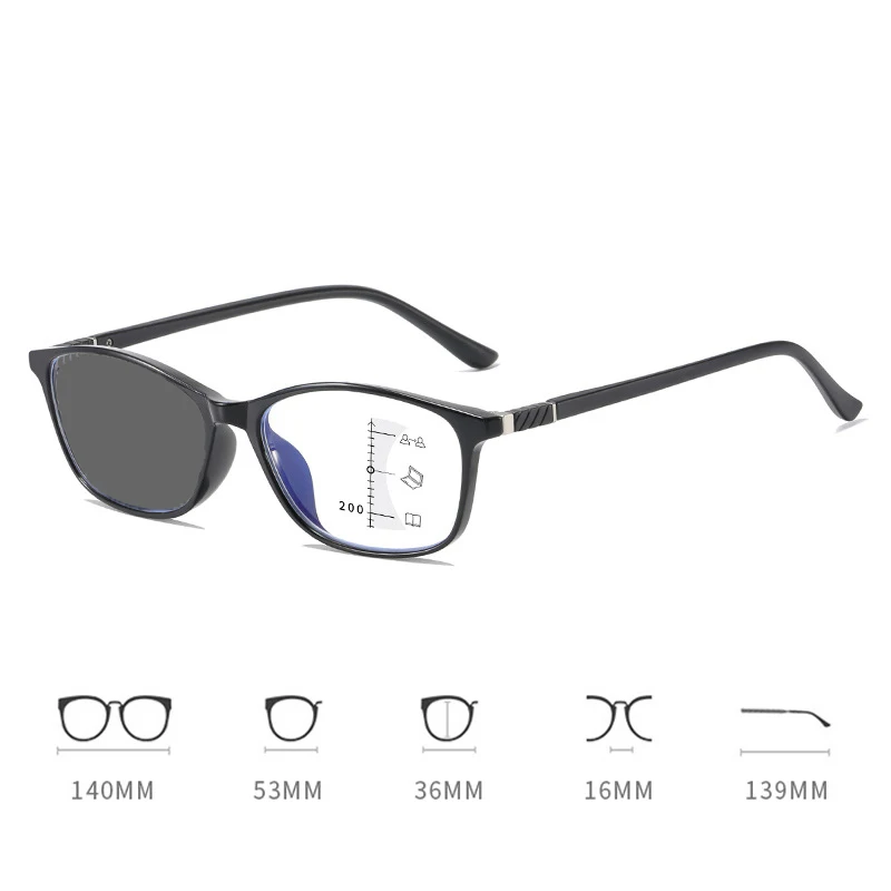 Women Men Retro Photochromic Multifocal Glasses Color Changing Near Far Reading Glasses Unisex Presbyopia Eyewear Sunglasses 6