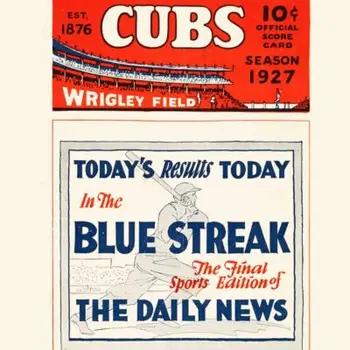 시카고 컵스 스코어 카드 1927 올 메탈 틴, 최대 12x18 인치 야구 아트