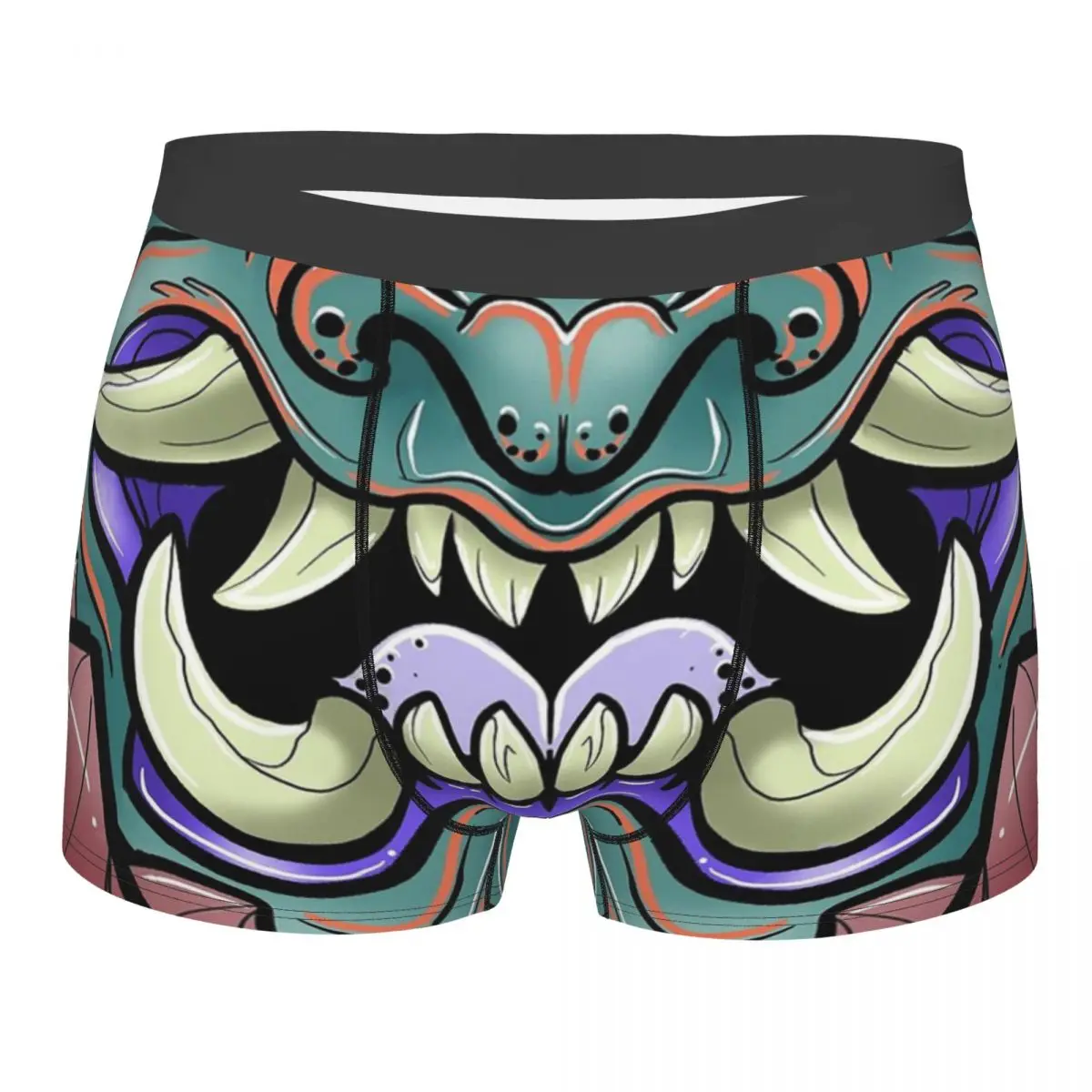 

Men's Boxer Briefs Shorts Panties Oni Face Breathable Underwear Japan Samurai Demon Homme Printed Plus Size Underpants