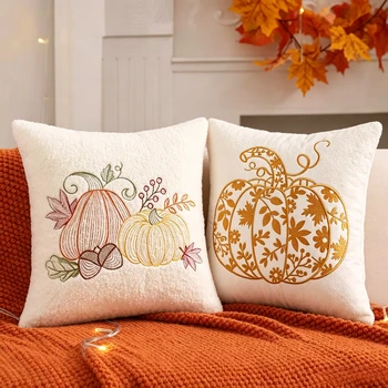 Sherpa Pumpkin Pillow Cover 1