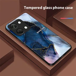 Black Marble Pattern Hard Shell Tempered Glass Phone Case for OnePlus 10T 5G (BLH-BLH24102515)