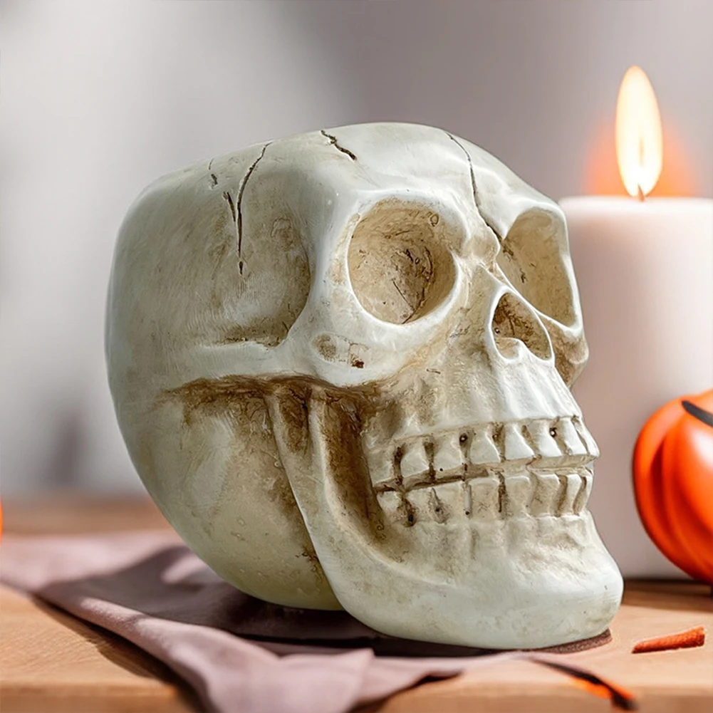 Resin Skull Ornament Succulent Plant Pot Cactus Pots Holder Skeleton Flower Pot Planter Sculpture Outdoor Garden Decoration