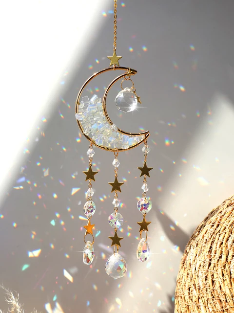 UXORSN Attrape Soleil en Cristal 200 Pièces Kits de Fabrication de Attrape- Soleil DIY Suspendu Suncatcher Étoile Lune Arc-en-Ciel Pendentif Capteur de  Soleil pour Fenêtre Jardin Noël Fête Mariage : : Jardin