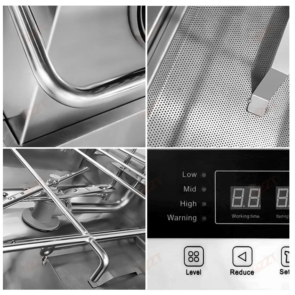 Digital panel with window Commercial Full-integrated Kitchen Dishwasher Electric Automatic Restaurant Dish Wash Machine
