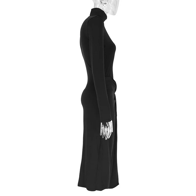 Sexy Dresses Women y2k Clothing Solid Color Turtleneck Long Sleeve High Slit Bodycon Dresses Cocktail Party Dresses 8 Sexy Dresses Women y2k Clothing Solid Color Turtleneck Long Sleeve High Slit Bodycon Dresses Cocktail Party Dresses