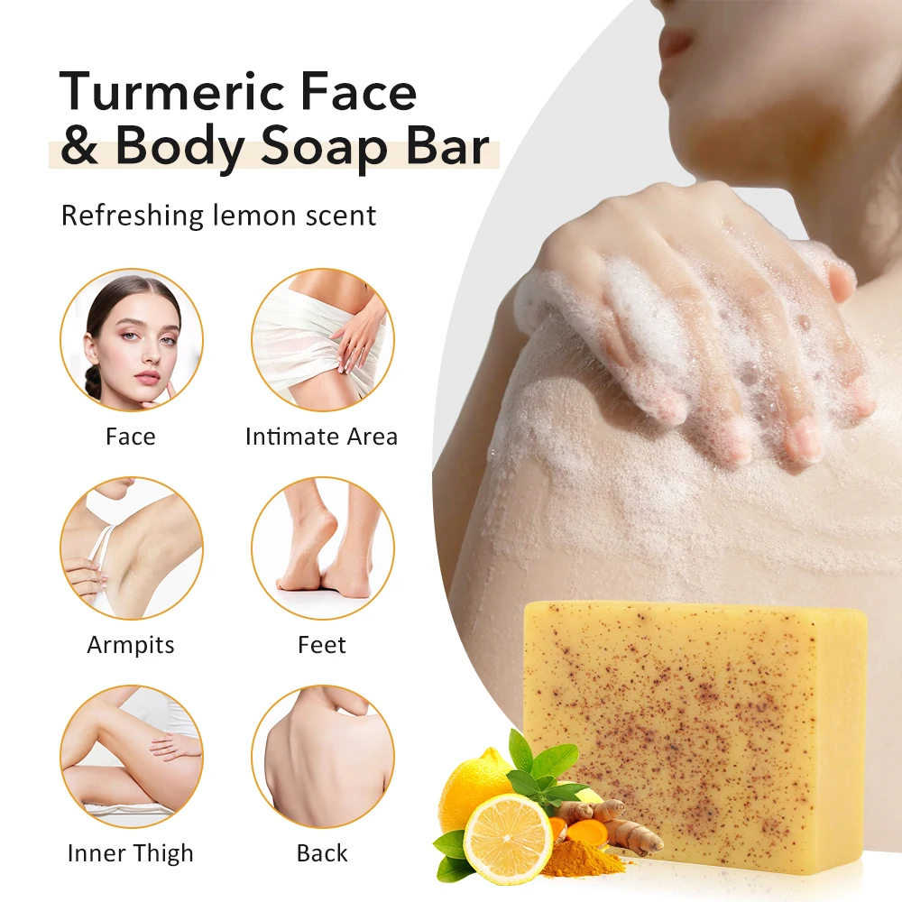 Natural Handmade Soap with Turmeric and Lemon for Glowing Skin