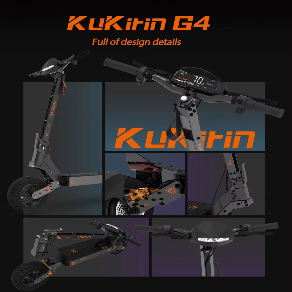 KuKirin G4 Scooter elettrico 60V 20Ah batteria 2000W motore Brushless doppio raffreddamento ruote Tubeless da 11 pollici versione fuoristrada - immagine 6