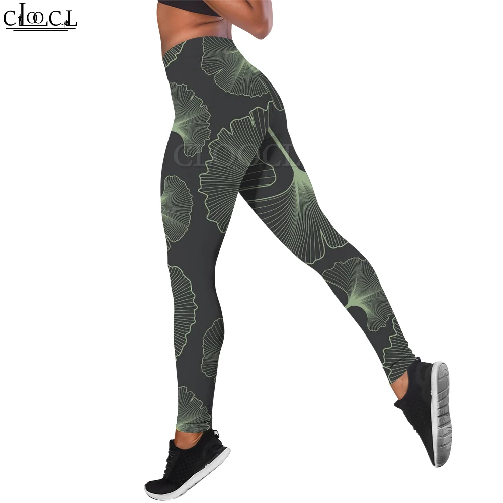 CLOOCL Leggings Women Sexy Yoga Pants Retro Ginkgo Biloba Graphic 3D Print Trousers High Waist Fitness Pants Women Clothing