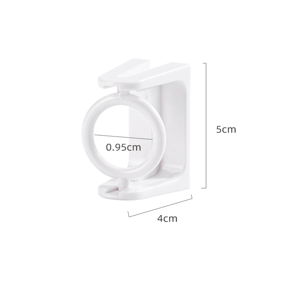 2 Pieces Adjustable Curtain Rod Holder Bathroom Wall Mounted 360-degree Rotation Drape Stick Brackets Stand  White