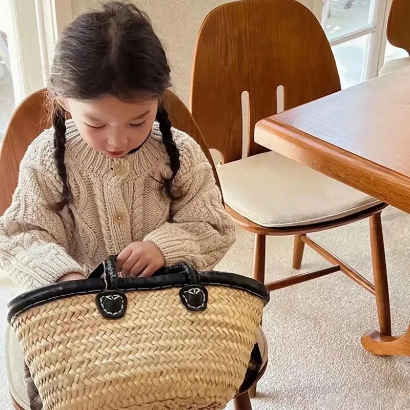 여아용 2025 니트 가디건, 남아용 라운드넥, 아동용 레드 베이비 단색, 서양식 니트 코트, 가을 겨울