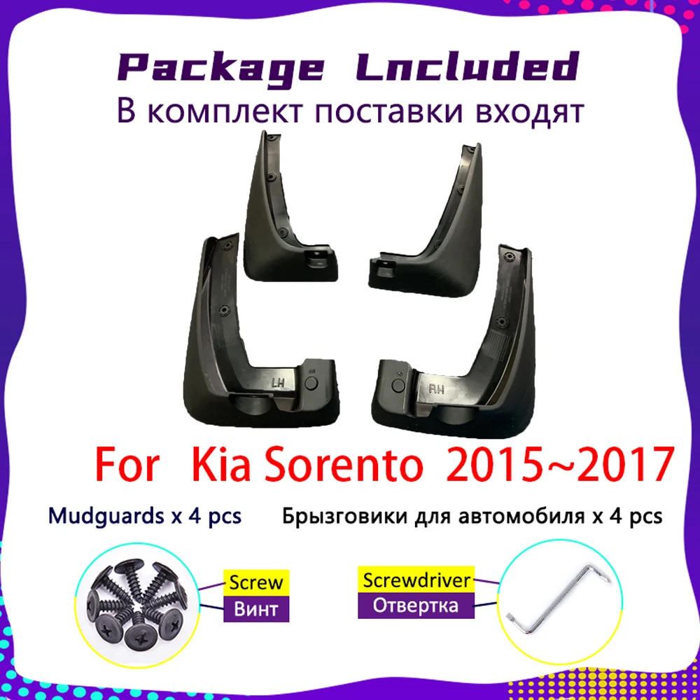 RAKTDA 4-teiliger Schmutzfänger Set Für KIA Sorento 2014-2015 - Kotflügel Schutz Vor Spritzwasser