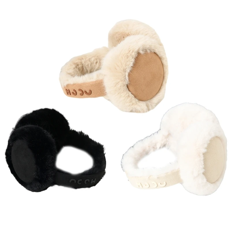 

F42F Plush Ear Warmer for Students Adult Windproof Winter Earmuff Eye Catching Three Color Can Choose Skiing Keep Ear Warm